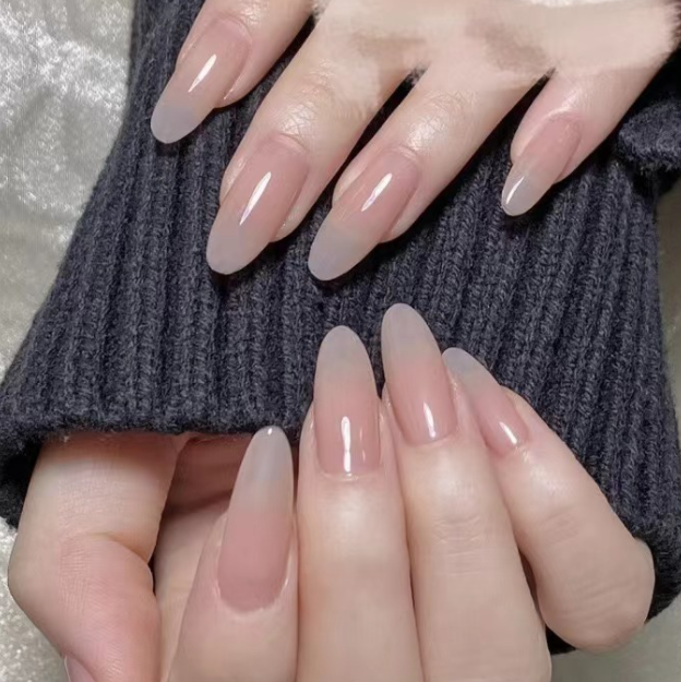 Peach Long Nails Plain